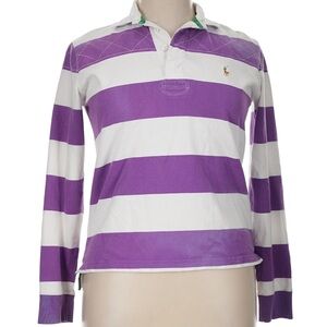 Ralph Lauren Blue Label Purple and White Striped Rugby Jersey